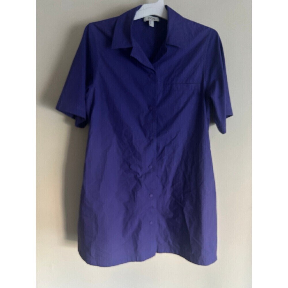 COS Women's Collared Shirt Dress With Pockets Short Sleeves XS
